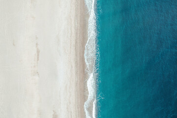 Aeria view of sand beach in summer season