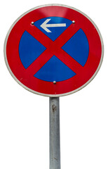 road sign stop is prohibited on white background