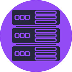Server Icon, Database Icon, Vector Illustration.