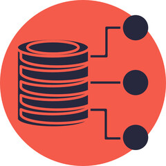 Server Icon, Database Icon, Vector Illustration.