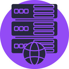 Server Icon, Database Icon, Vector Illustration.