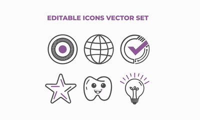 Editable Vector Icons Set