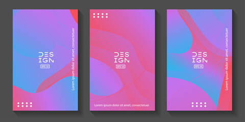 Creative fluid style poster set. Fluid gradient shapes composition. ideal for party, banner, cover, print, promotion, sale, greeting, ad, web, page, header, landing, social media.