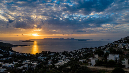 Beautiful scenery of a sky full of clouds over a sea