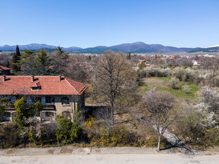 Fototapeta premium Aerial view of town of Hisarya, Bulgaria
