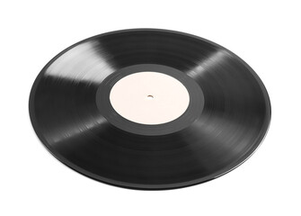 One vintage vinyl record on white background