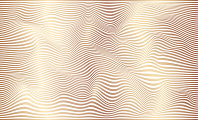 Distorted wave monochrome texture. Abstract dynamical rippled surface. Vector stripe deformation background.