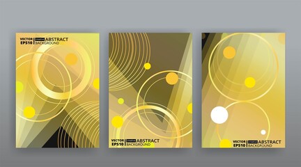 Naklejka premium Yellow creative futuristic abstract vector background, dynamic modern yellow page temples set,