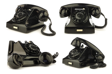 vintage bakelite telephone on a white background