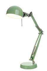 Stylish green table lamp isolated on white