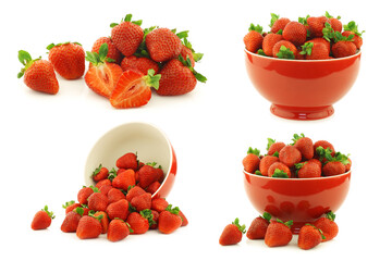 Fresh strawberries on a white background