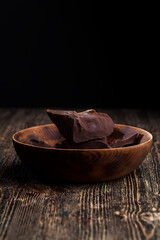 large chunks of chocolate with cocoa and cocoa butter