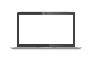 Black laptop blank screen vector