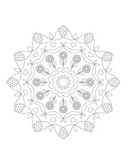 Mandala coloring book page. Antistress coloring book page.