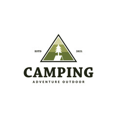 Camping logo design template. Outdoor design illustration