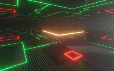 3d rendering technology background microchip high-tech future high-speed CPU motherboard