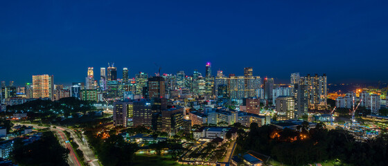 Fototapeta na wymiar Singapore central area city view at magic hour.