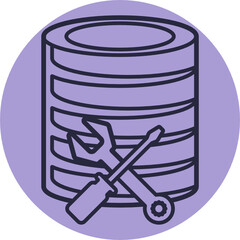 Server Icon. Database Icon. Vector Illustration