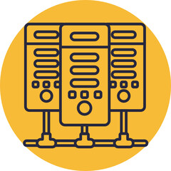 Server Icon. Database Icon. Vector Illustration