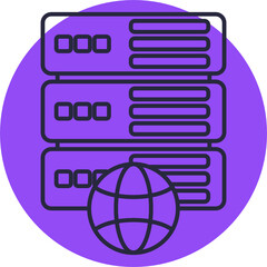 Server Icon. Database Icon. Vector Illustration
