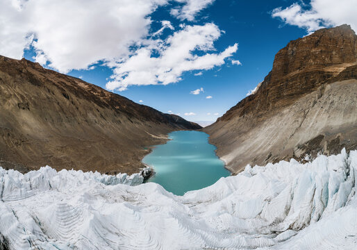 Aerial photography of Tibet Quden Nyima glacier landscape