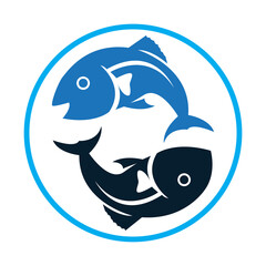 fish icon vector illustration.collection of fish icon with waves