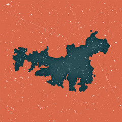 Waiheke Island vintage map. Grunge map with distressed texture. Waiheke Island poster. Vector illustration.
