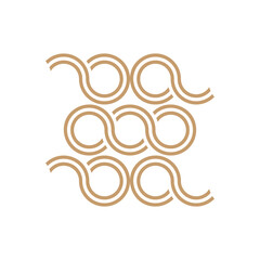 Greek waves seamless vector symbol pattern or braided ornament logo.