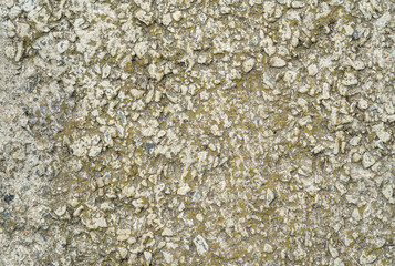 Background of old vintage dirty brick wall with peeling plaster, texture