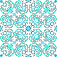 A creative composition consisting of graphic elements. Abstraction. Resource for printing on paper or fabric, seamless background.