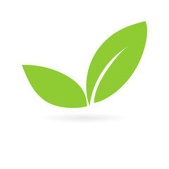 Green leaf nature element vector, logo design in Earth Day isolated on white background, Vector illustration EPS 10