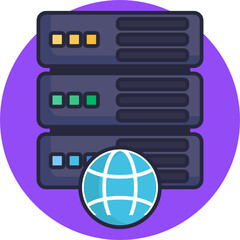 Server Icon. Database Icon. Vector Illustration