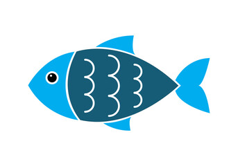 fish icon vector illustration.collection of fish icon with waves