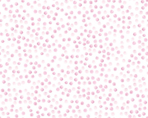 Seamless Pink Watercolor Circles. Vintage Brush Paint Dots Background. Geometric Polka Fabric. Cute Rose Watercolor Circles. Rounds Design. Grunge Spots Wallpaper. Pink Watercolor Circles.