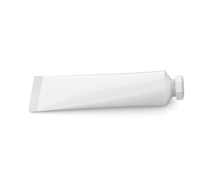 white cosmetic tube mockup template on isolated white background, ready for design presentation, 3d illustration