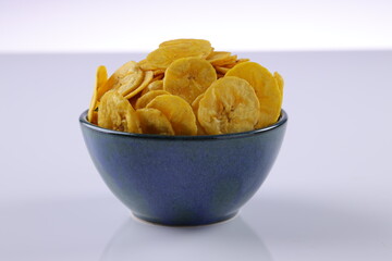 Dried banana chips or banana waffers