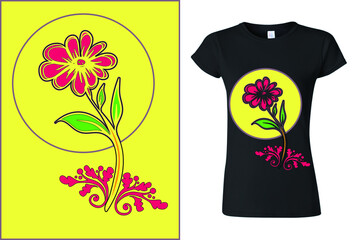 t shirt design with flowers