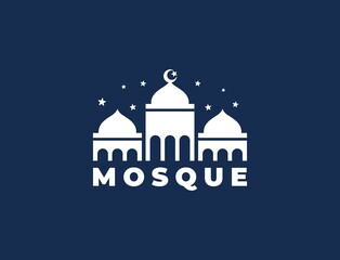 Illustration of a mosque. modern Islamic logo. good for any business, organization or foundation with a Islamic theme.