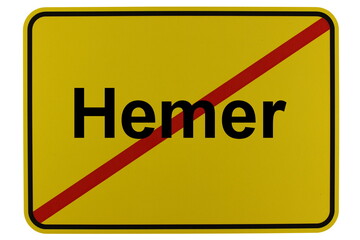 Illustration eines Stadtausgangsschildes der Stadt Hemer