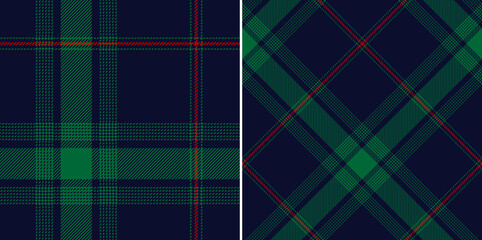 Christmas check pattern ombre in navy blue, red, green, yellow. Seamless dark tartan plaid texture for flannel shirt, blanket, duvet cover, scarf, skirt, other trendy winter fashion textile print.