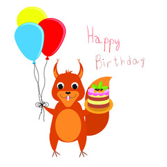 Vector illustration. Happy birthday  . On a white background .