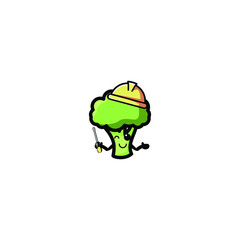 Cute Brocoli Mascot Vector Illustration Design. Epas 10. Recomended For Children Book.