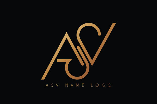 Alphabet letters Initials Monogram logo , ASV , AS ,VA, AV, SV , A , S and V