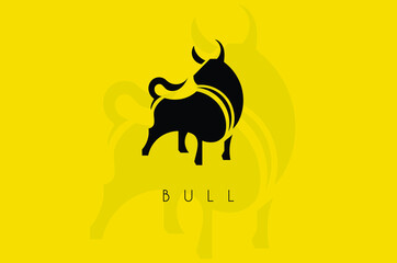 Creative Bull logo. Minimal Bull vector template