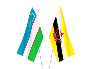 Uzbekistan and Brunei flags