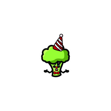 Cute Brocoli Mascot Vector Illustration Design. Epas 10. Recomended For Children Book.