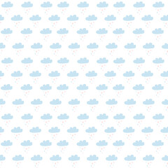 seamless pattern with clouds. digital illustration. decor for decoration. Wallpaper for the children's room. raindrops. Clip art for scrapbooking. Weather sky. texture rain - 424724177