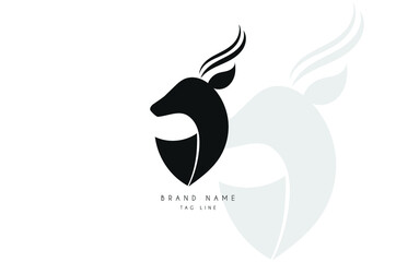 Creative minimal logo of deer, Abstract deer logo