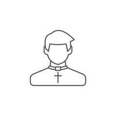 Catholic Priest Vector Icon. Pastor wearing priestly robes.