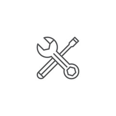 Screwdriver and wrench tools icon isolated background. Service tool symbol. Vector Illustration